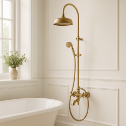 PB κλασικό σετ ντους μπάνιου με κεφαλή βροχής, μπρούτζινοι διακόπτες αστεριών 1208855872